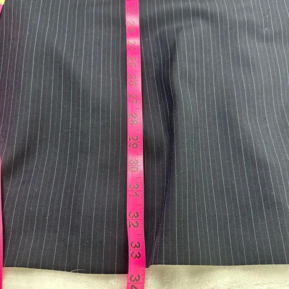 Jack Victor Men's 44L/38 Valentino CT Black Pinstripe Suit Set 100% Wool‎ New